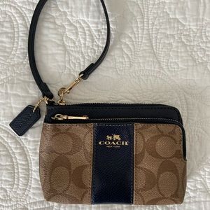 Coach double corner zip wristlet
